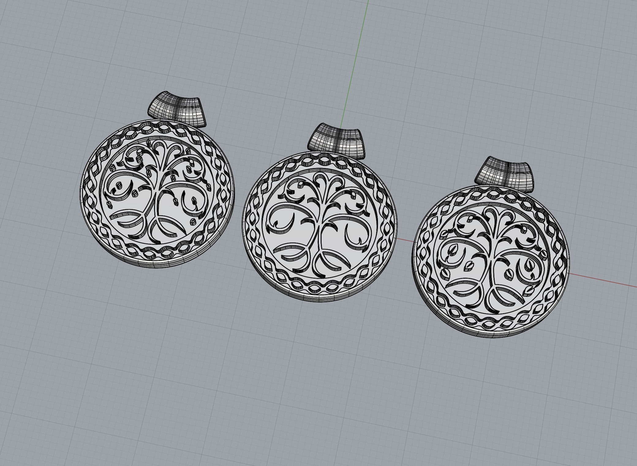 tree of life pendant 3 versions 1 file 3D print model_3