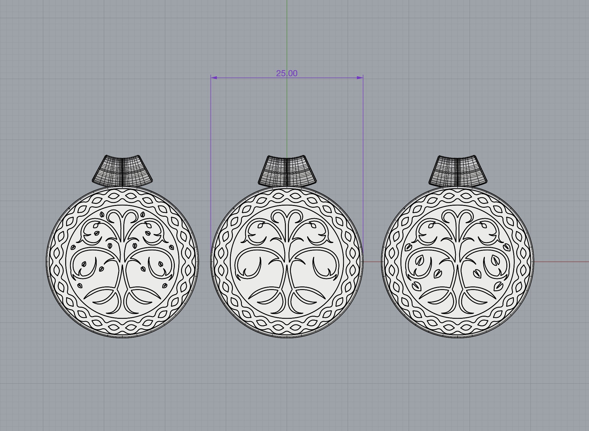 tree of life pendant 3 versions 1 file 3D print model_4