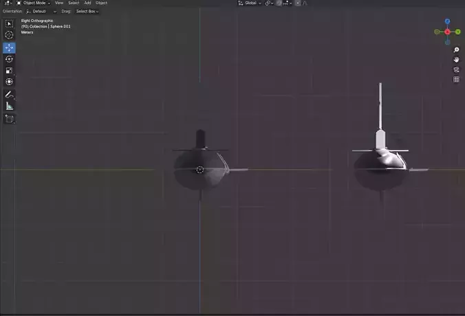 3d model of a submarine