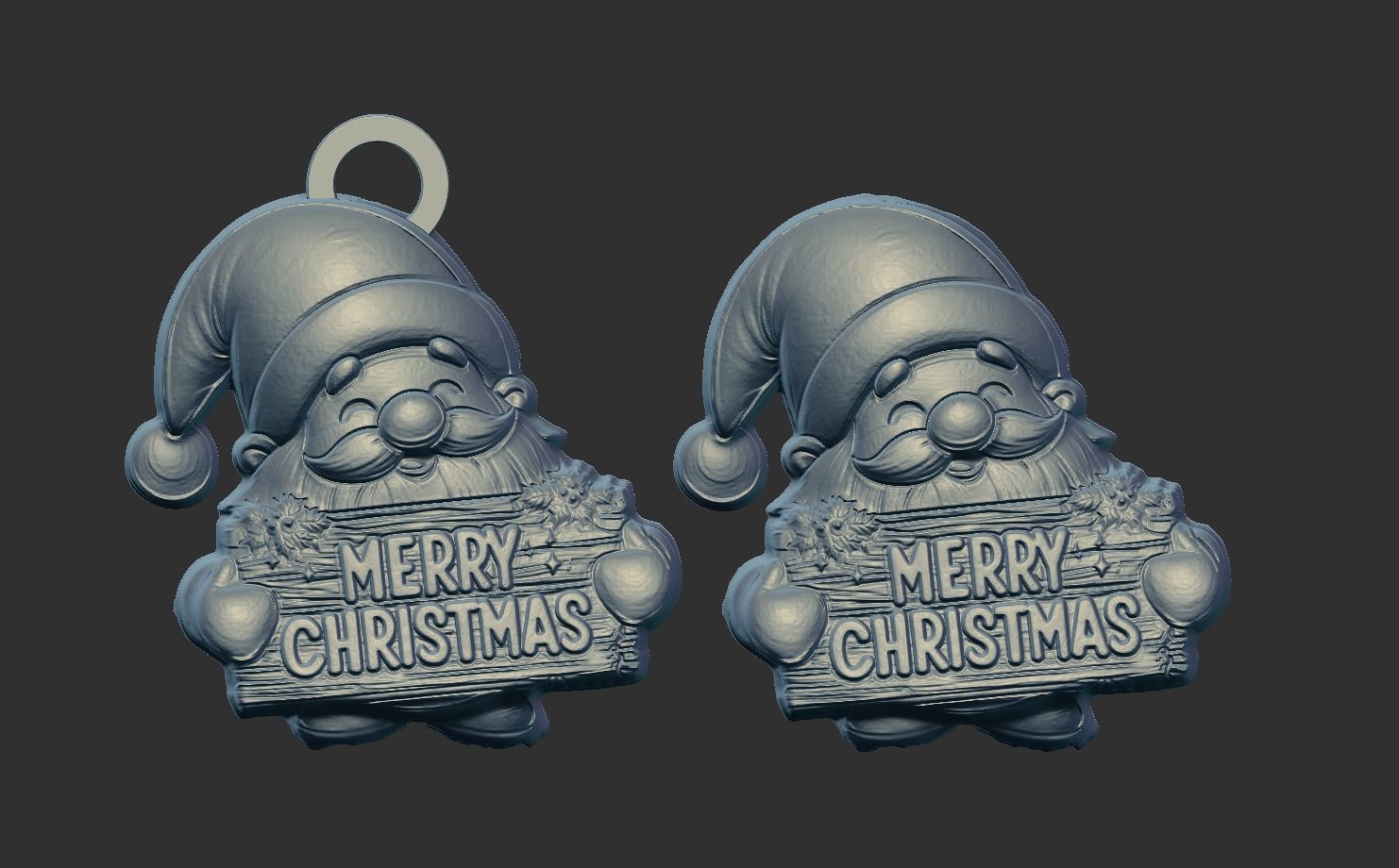 sanda with christmas wish board decor  3D print model_4