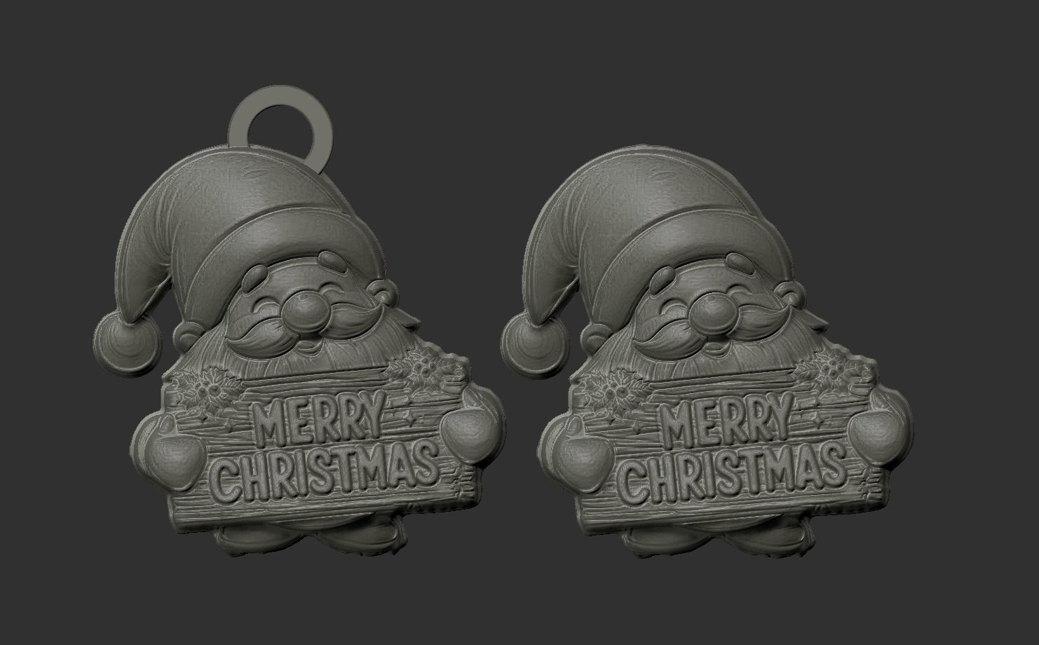sanda with christmas wish board decor  3D print model_3