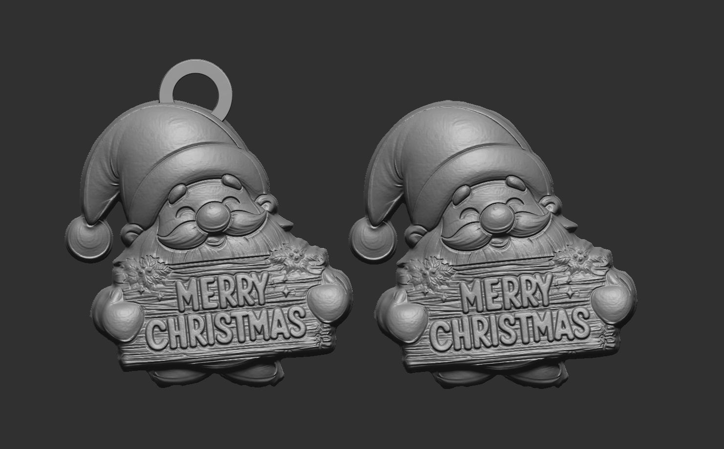 sanda with christmas wish board decor  3D print model_5
