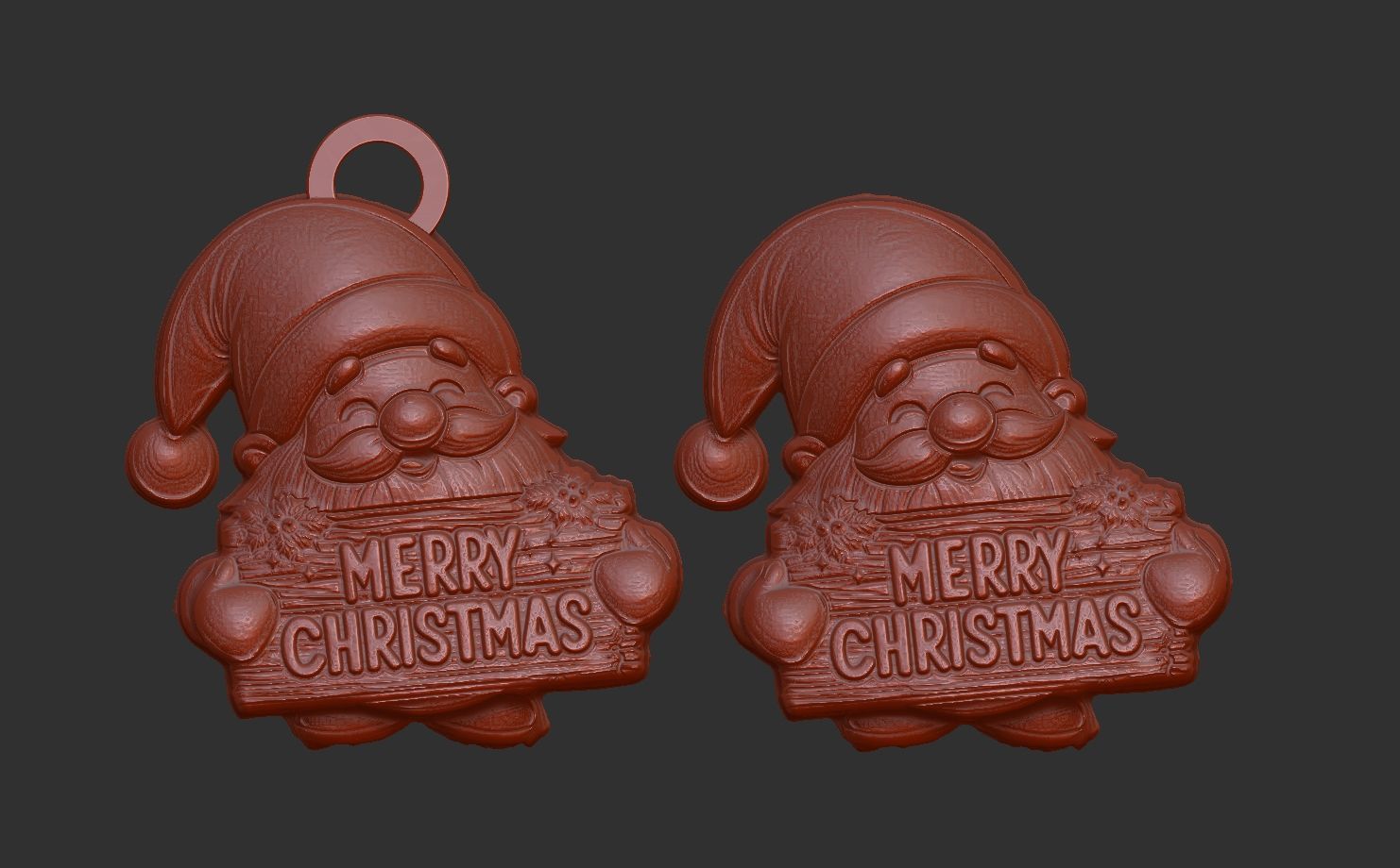 sanda with christmas wish board decor  3D print model_6