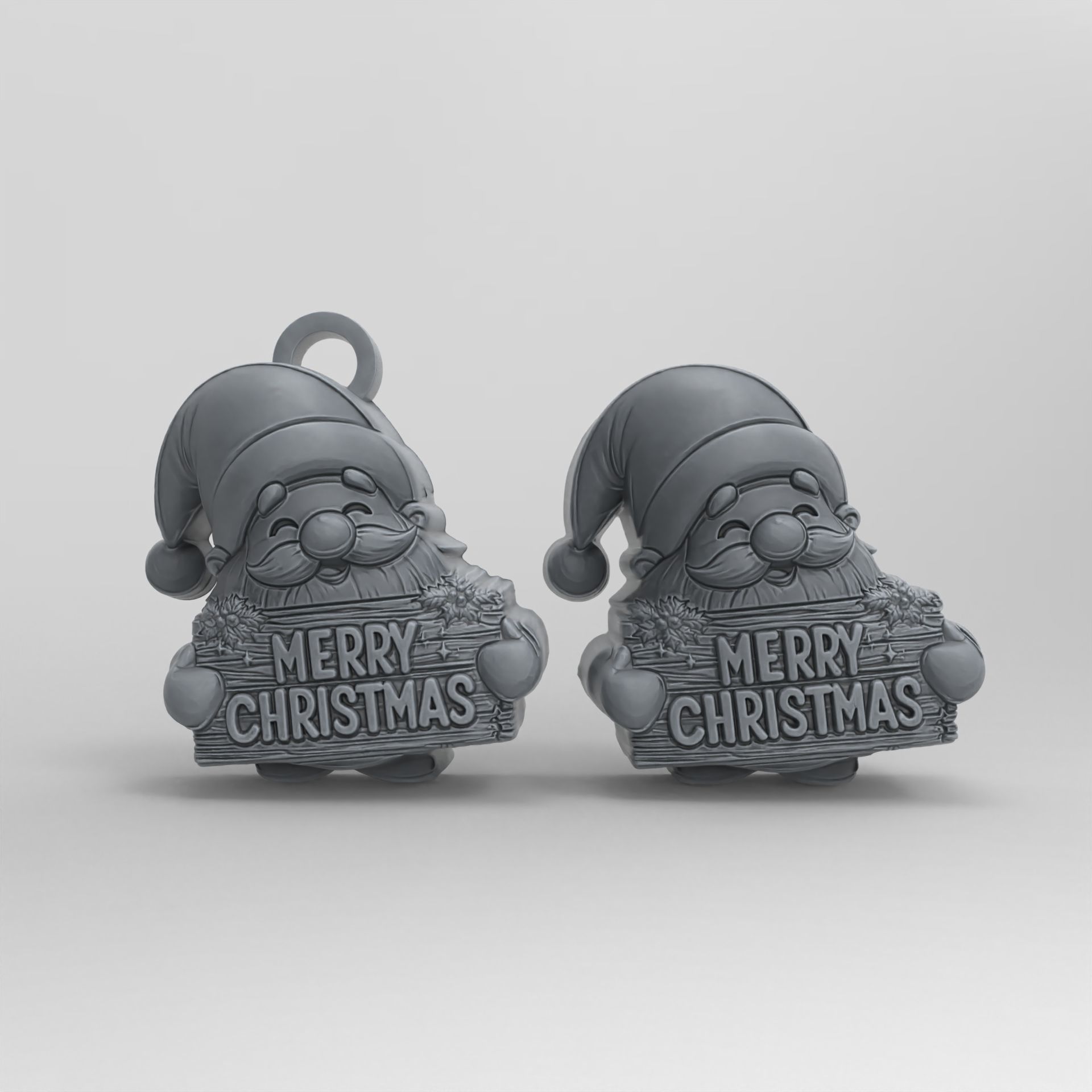 sanda with christmas wish board decor  3D print model_1