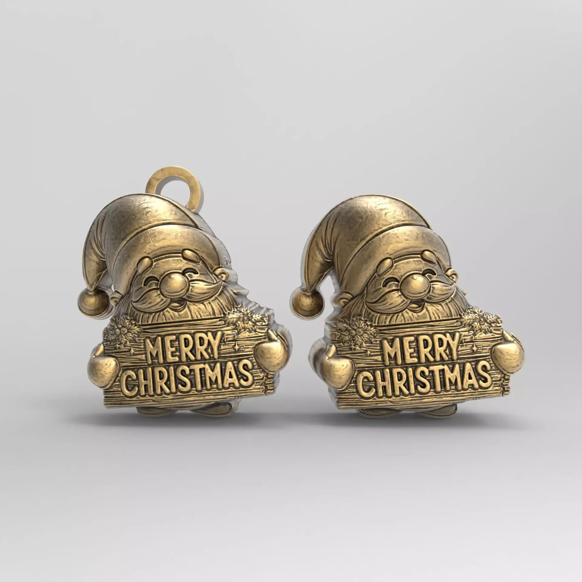 sanda with christmas wish board decor  3D print model_0