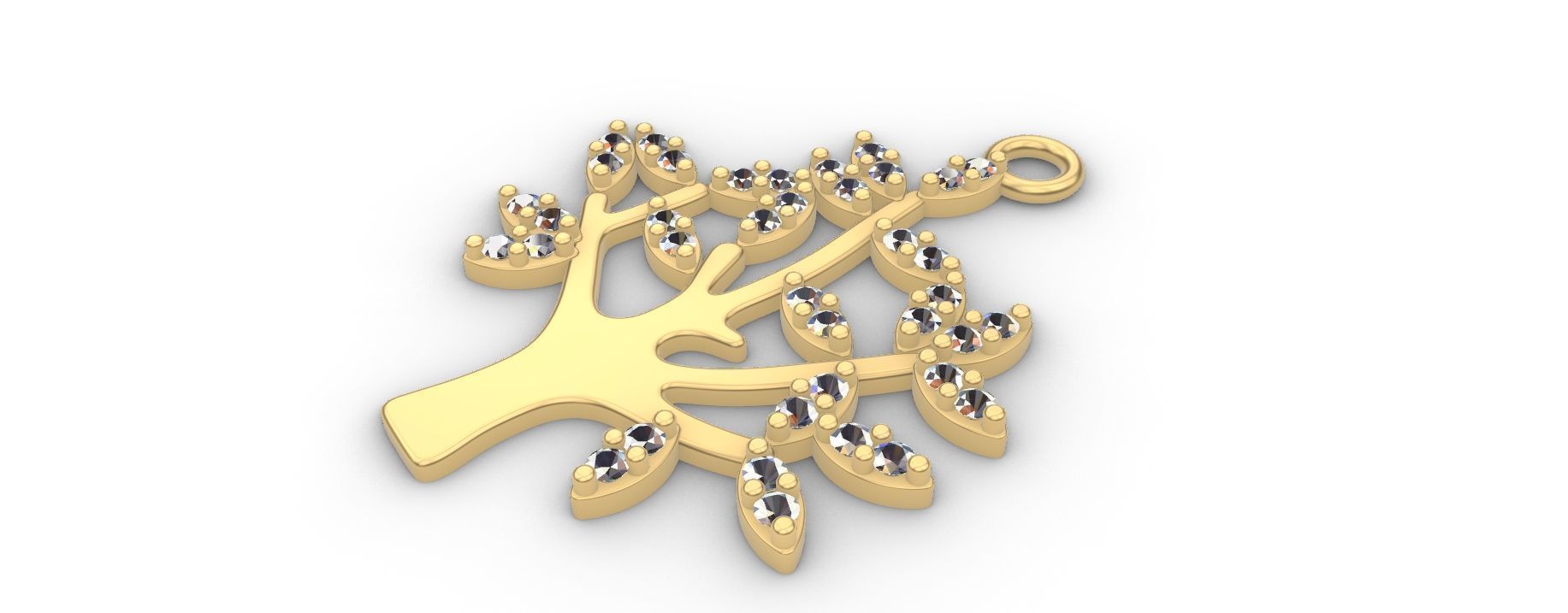 Tree of Life Diamonds Pendant 3D print model_1