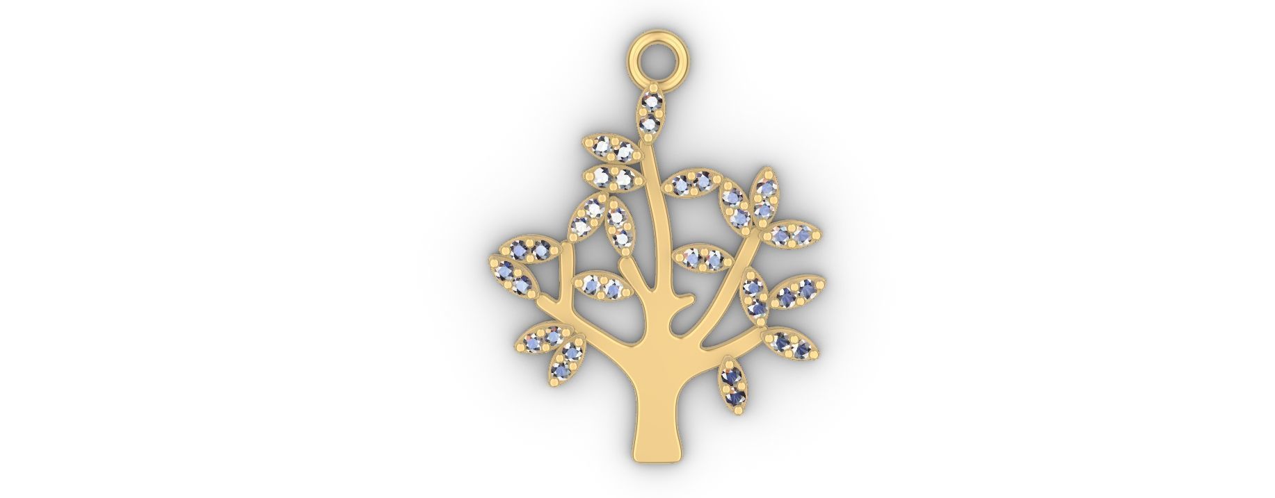 Tree of Life Diamonds Pendant 3D print model_4