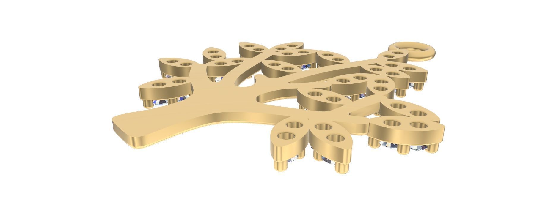 Tree of Life Diamonds Pendant 3D print model_5