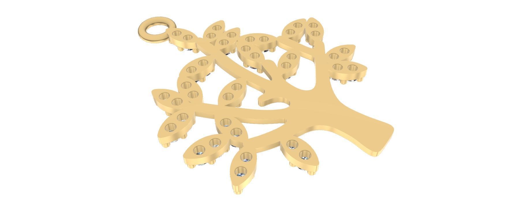 Tree of Life Diamonds Pendant 3D print model_3