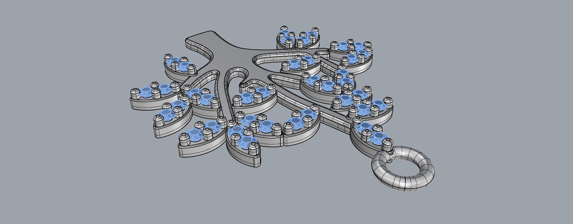 Tree of Life Diamonds Pendant 3D print model_9