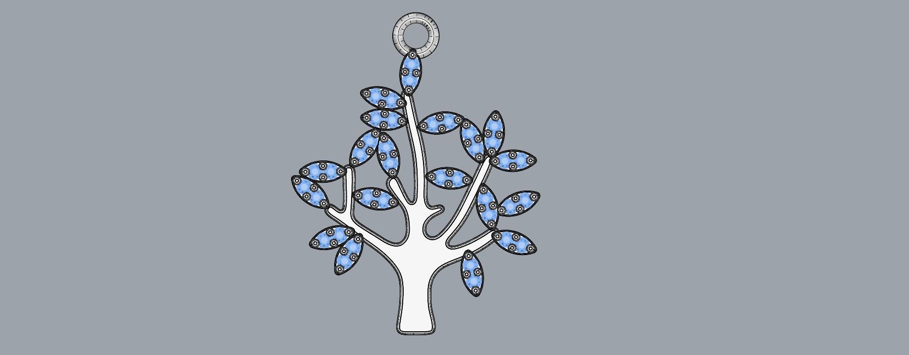 Tree of Life Diamonds Pendant 3D print model_7