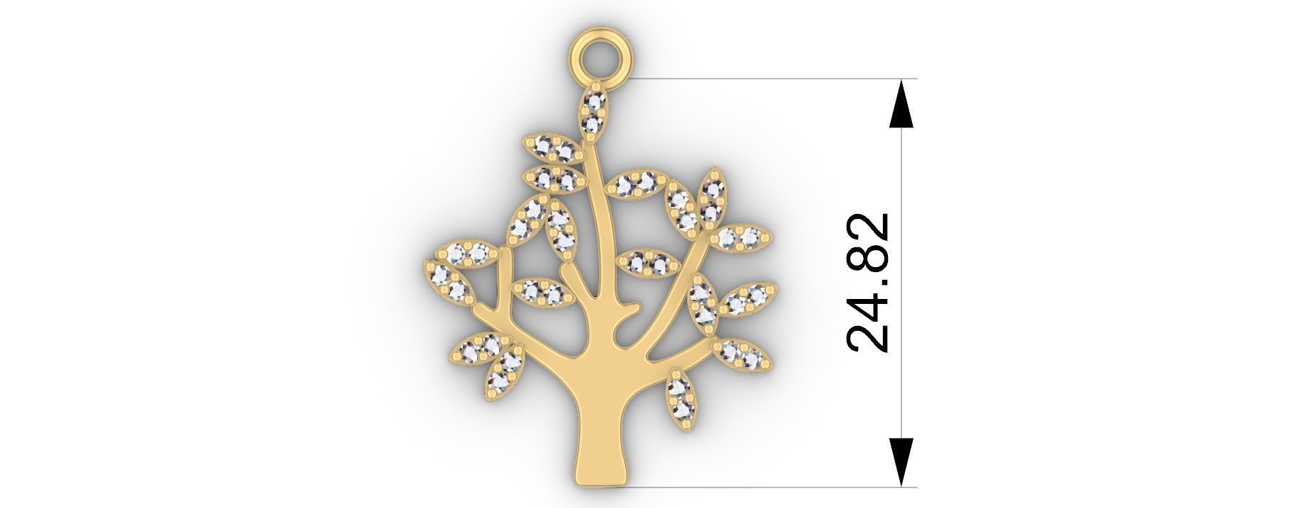 Tree of Life Diamonds Pendant 3D print model_6