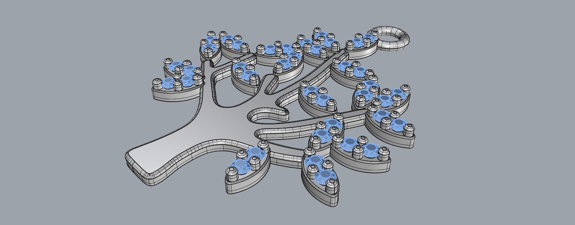 Tree of Life Diamonds Pendant 3D print model_8