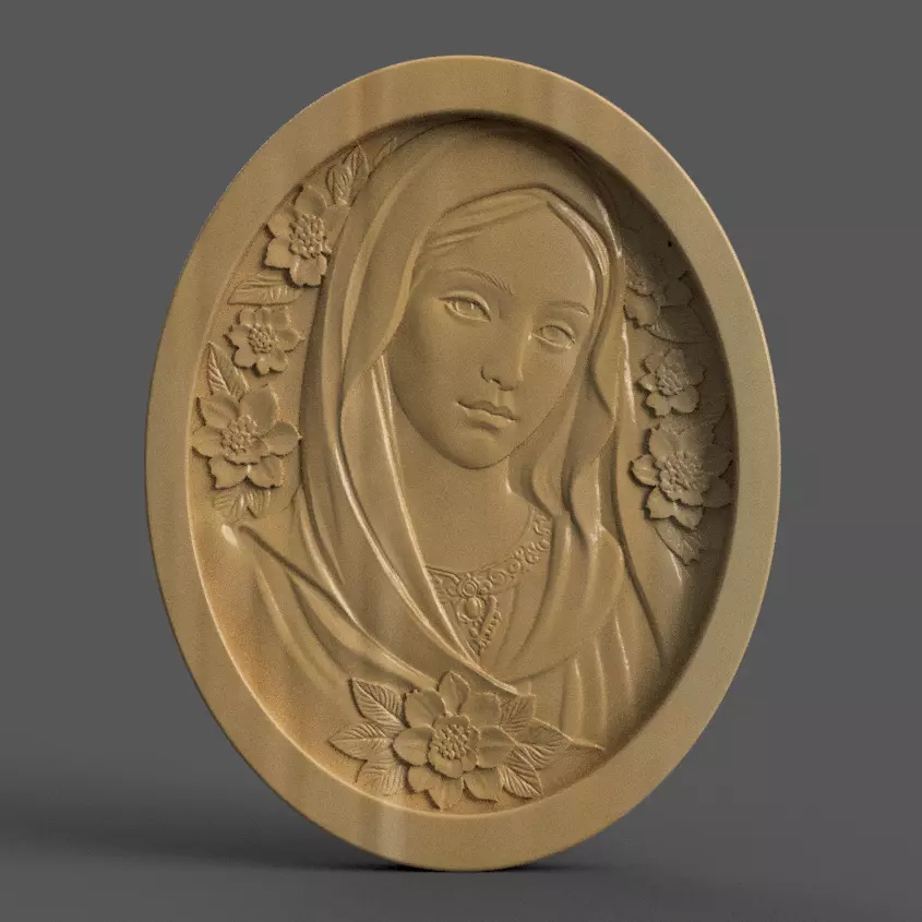 St Mary Elegant Christian Wall Art and Decoration - keychain 02 3D print model