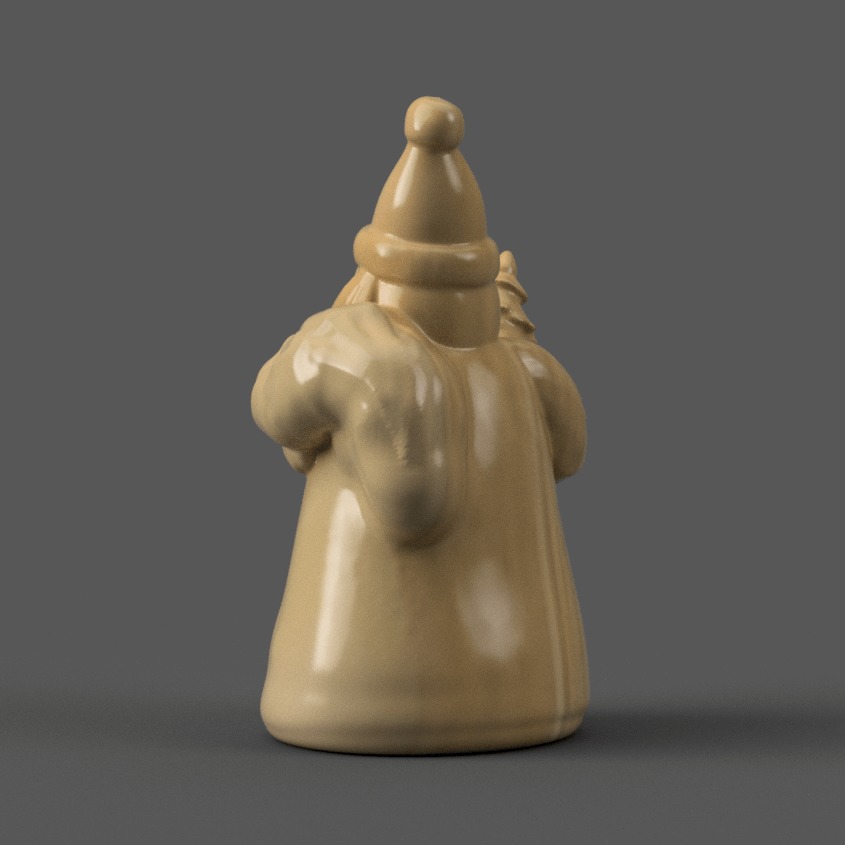 santa clause sculpture for table - desk - tree - keychain 3D print model_3