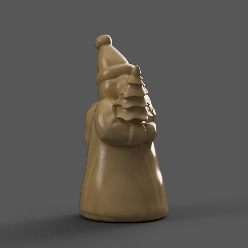 santa clause sculpture for table - desk - tree - keychain 3D print model_6