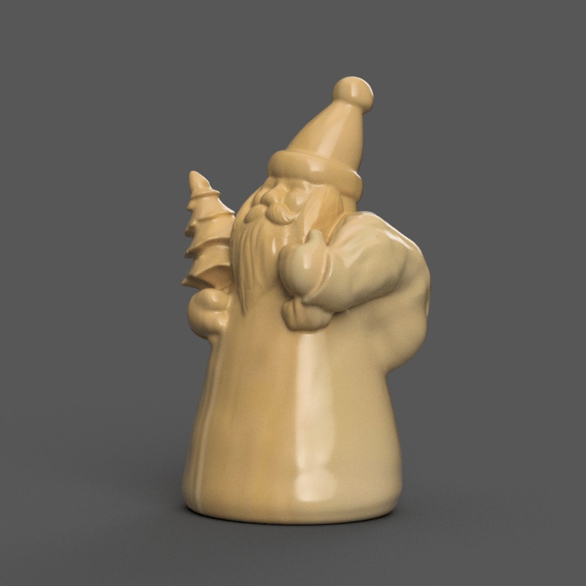 santa clause sculpture for table - desk - tree - keychain 3D print model_1