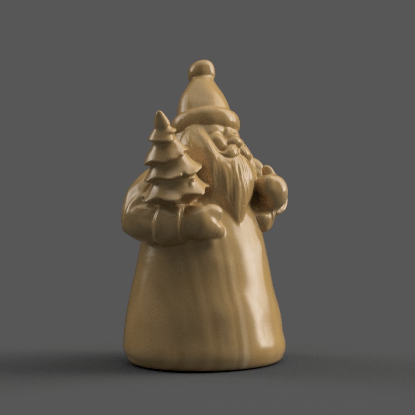 santa clause sculpture for table - desk - tree - keychain 3D print model_7