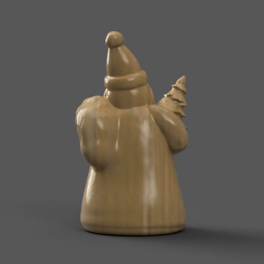 santa clause sculpture for table - desk - tree - keychain 3D print model_4
