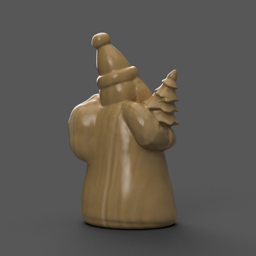 santa clause sculpture for table - desk - tree - keychain 3D print model_5