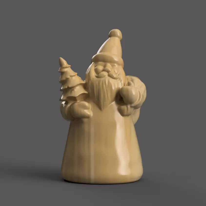 santa clause sculpture for table - desk - tree - keychain 3D print model_0
