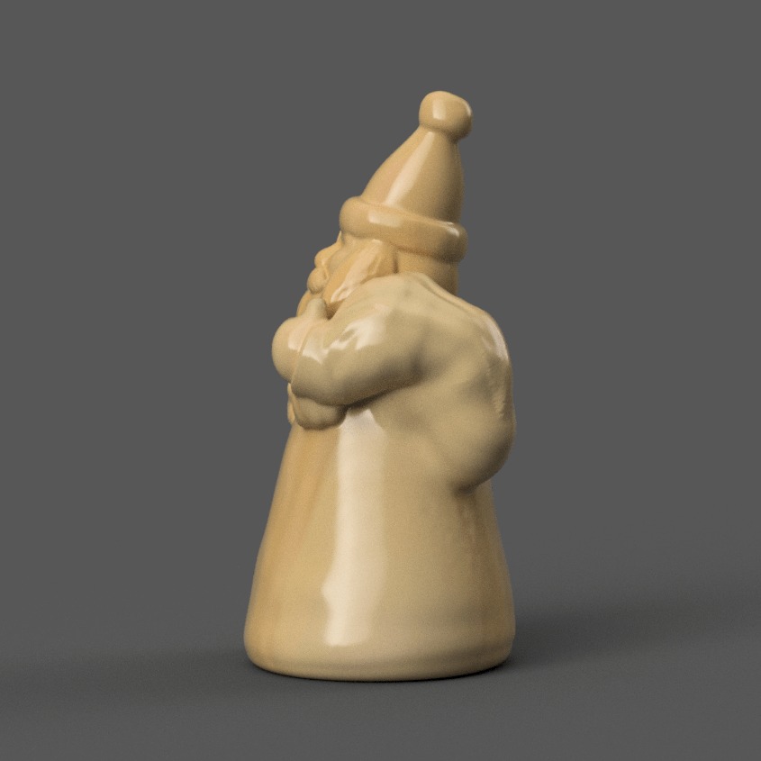 santa clause sculpture for table - desk - tree - keychain 3D print model_2