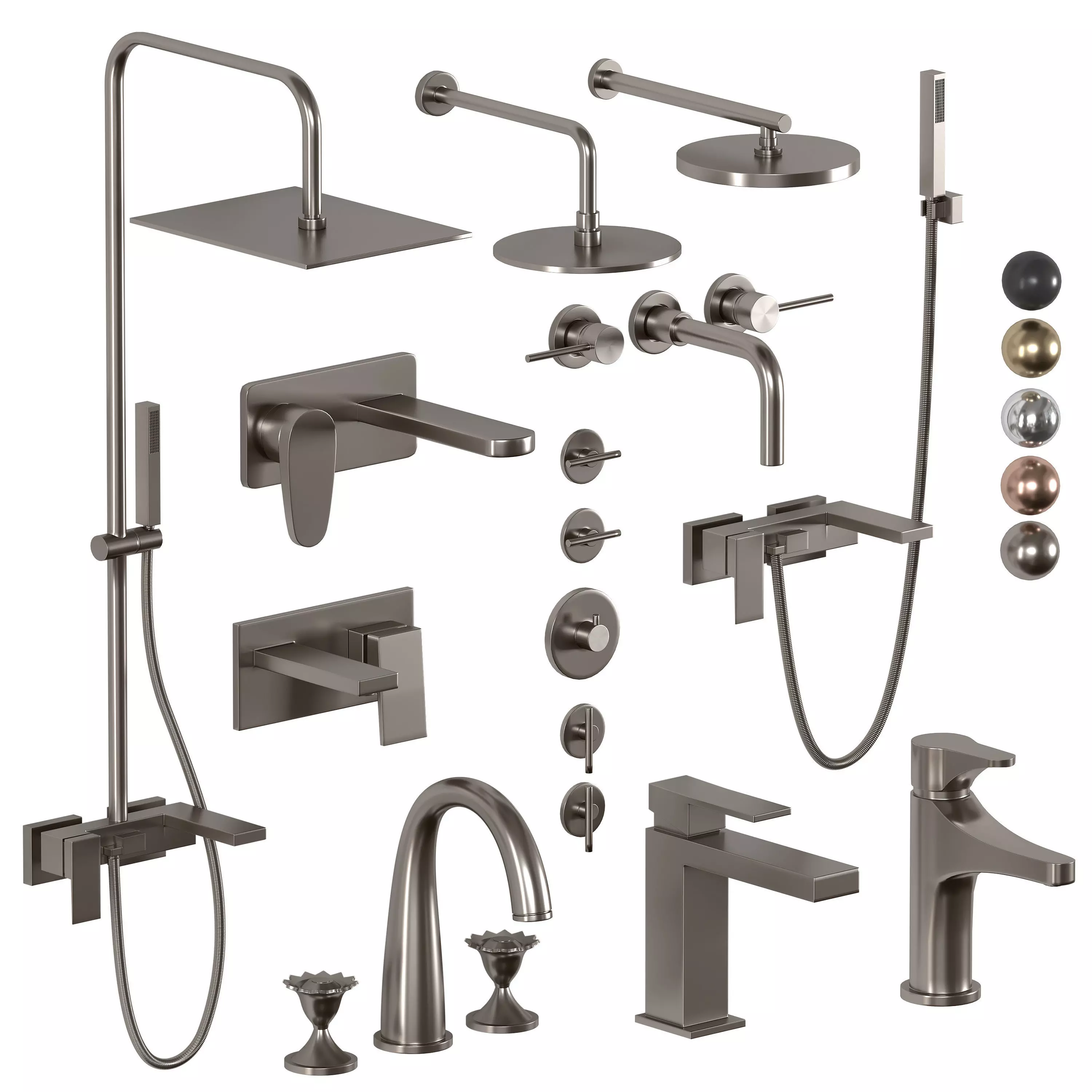 faucet and shower beheme uno set 04 3D model