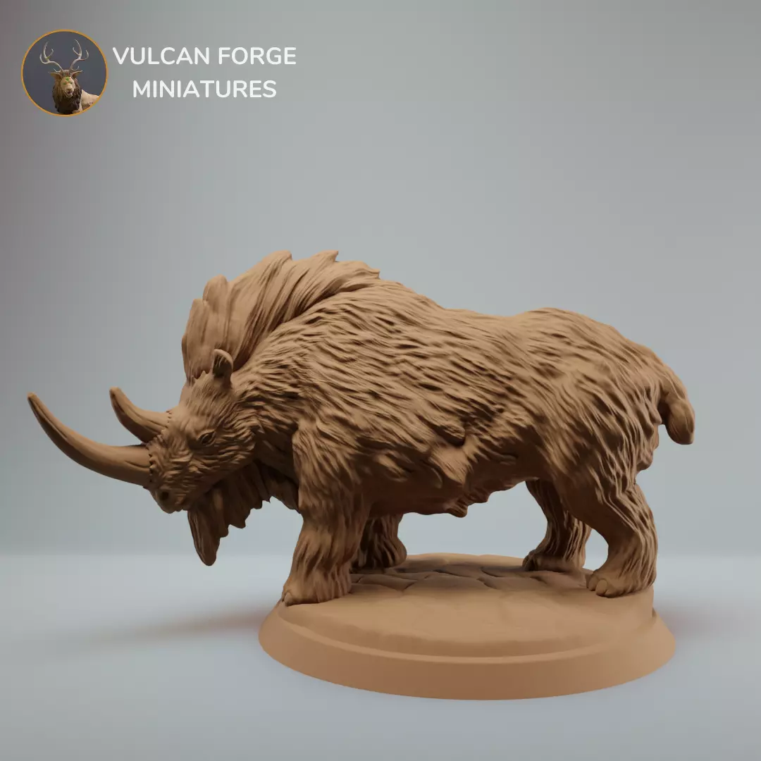 Woolly Rhino dnd miniature pre supported 3D print model