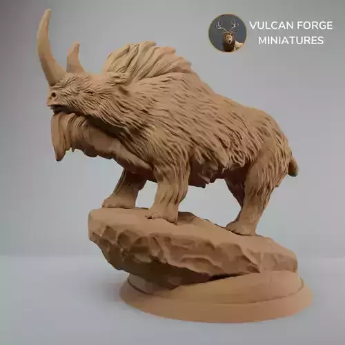 Woolly Rhino on ice dnd miniature pre supported 3D print model