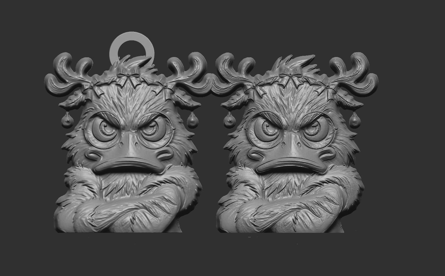 christmas duck decor 1  3D print model_3