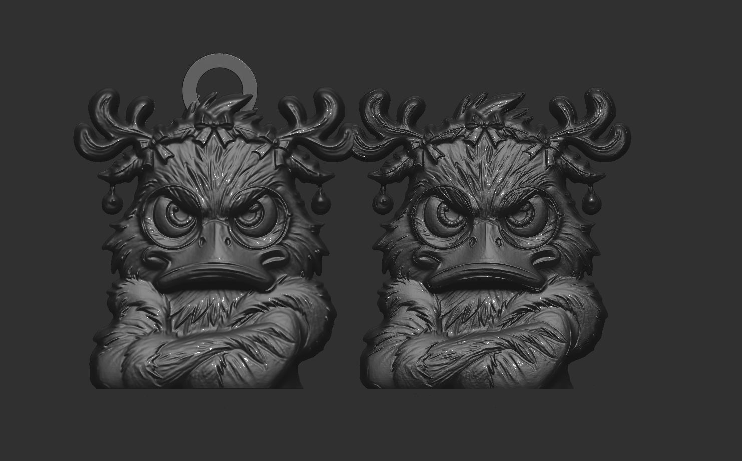 christmas duck decor 1  3D print model_7