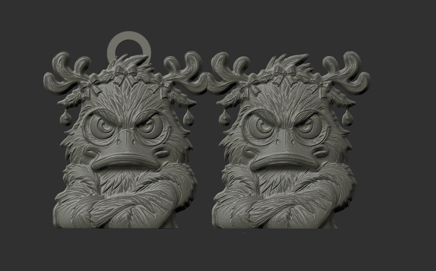 christmas duck decor 1  3D print model_4