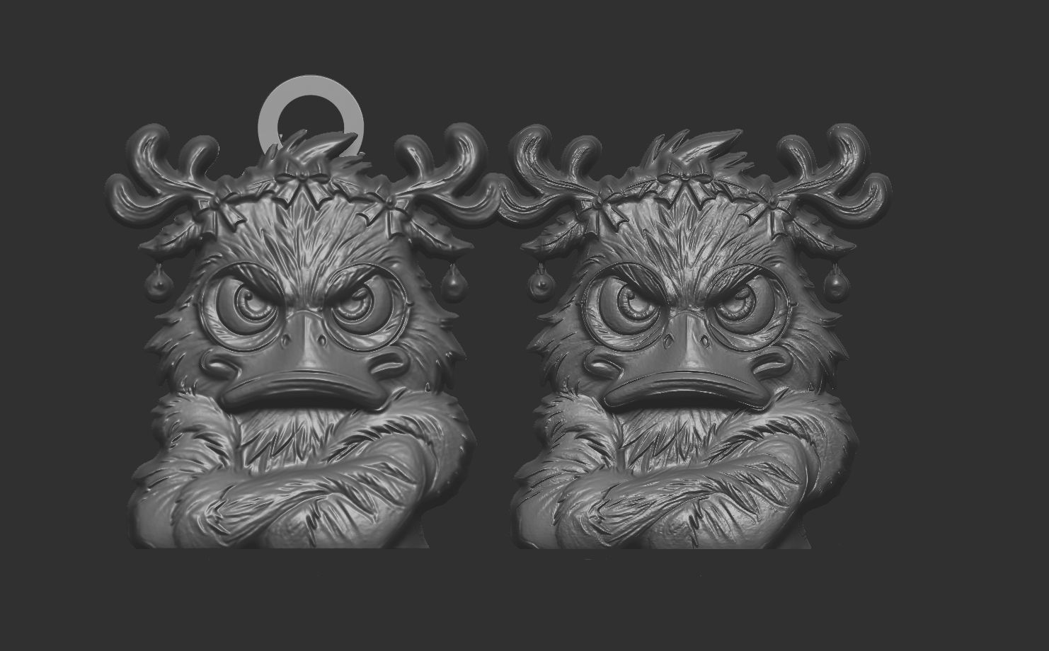 christmas duck decor 1  3D print model_5