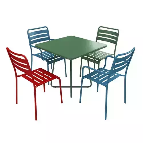 Street  cafe restaraunt metal chair table