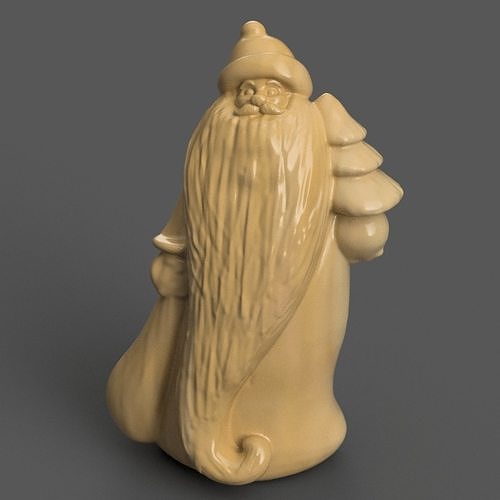 santa clause sculpture for table - desk - tree - keychain 002 3D print model