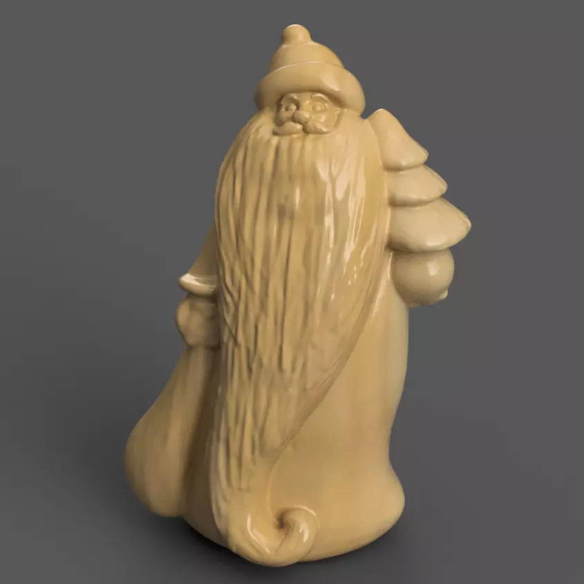 santa clause sculpture for table - desk - tree - keychain 002 3D print model_0