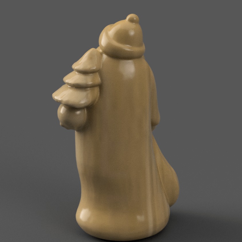 santa clause sculpture for table - desk - tree - keychain 002 3D print model_2