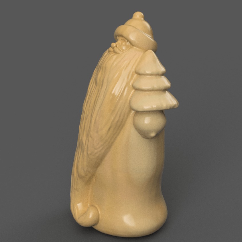 santa clause sculpture for table - desk - tree - keychain 002 3D print model_1