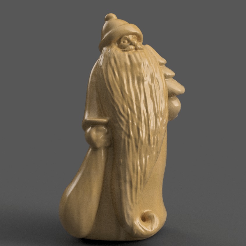 santa clause sculpture for table - desk - tree - keychain 002 3D print model_3
