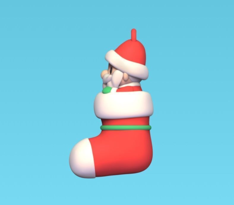 Santa Claus Sock 3D print model_3