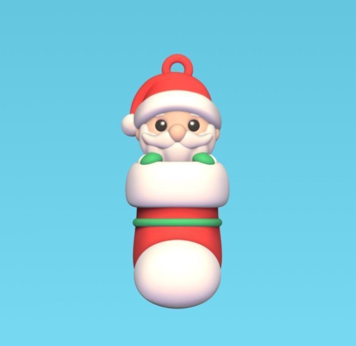 Santa Claus Sock 3D print model_1
