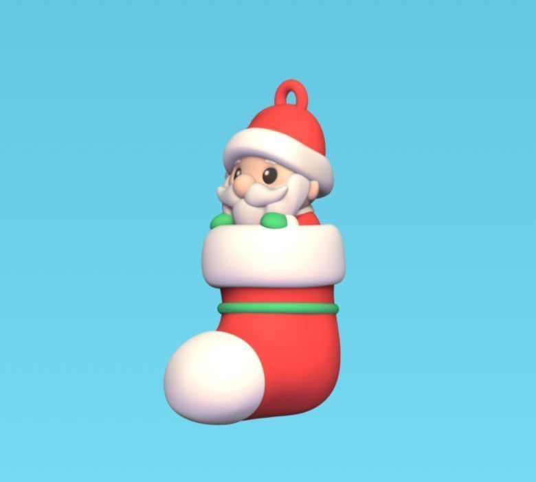 Santa Claus Sock 3D print model_2