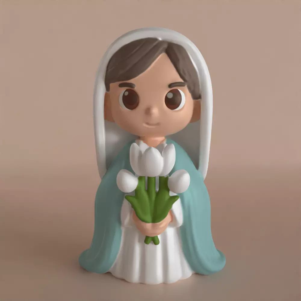 cute cartoon st Mary sculpture Christmas decoration 3D print model_0