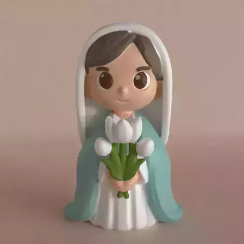 cute cartoon st Mary sculpture Christmas decoration 3D print model cute cartoon st Mary sculpture Christmas decoration 3D print model