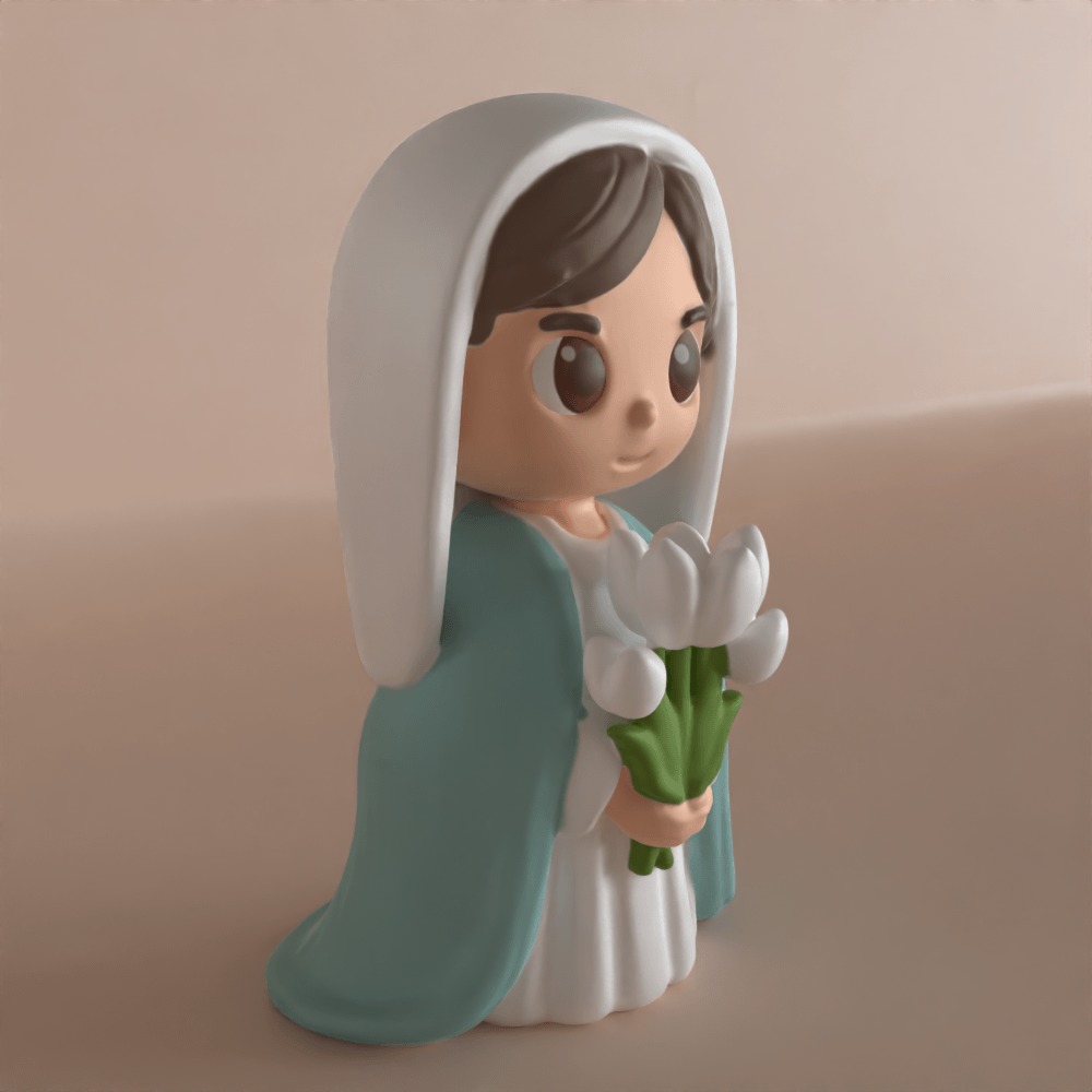 cute cartoon st Mary sculpture Christmas decoration 3D print model_2