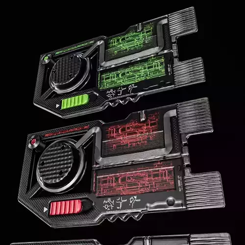 Sci fi Access Card Pack Low-poly 3D model