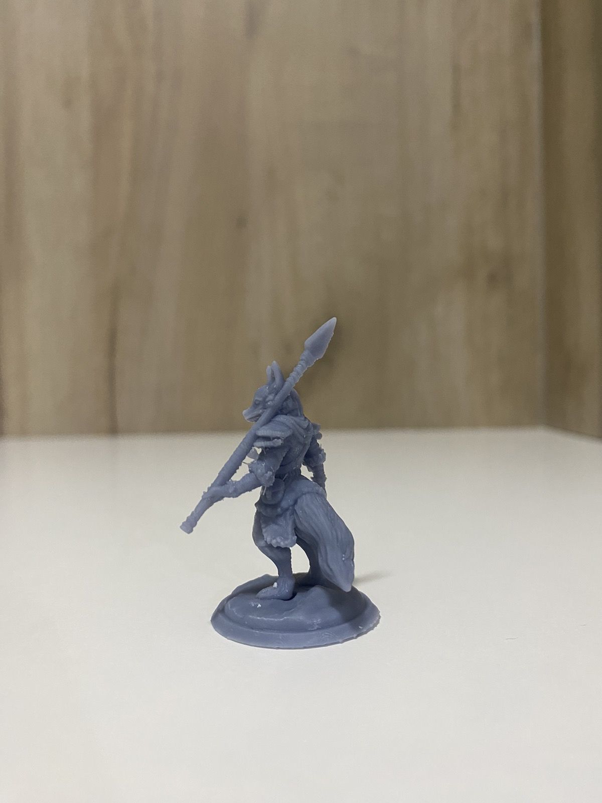 Fox scout or ranger with spear pre supported 3D print model_5