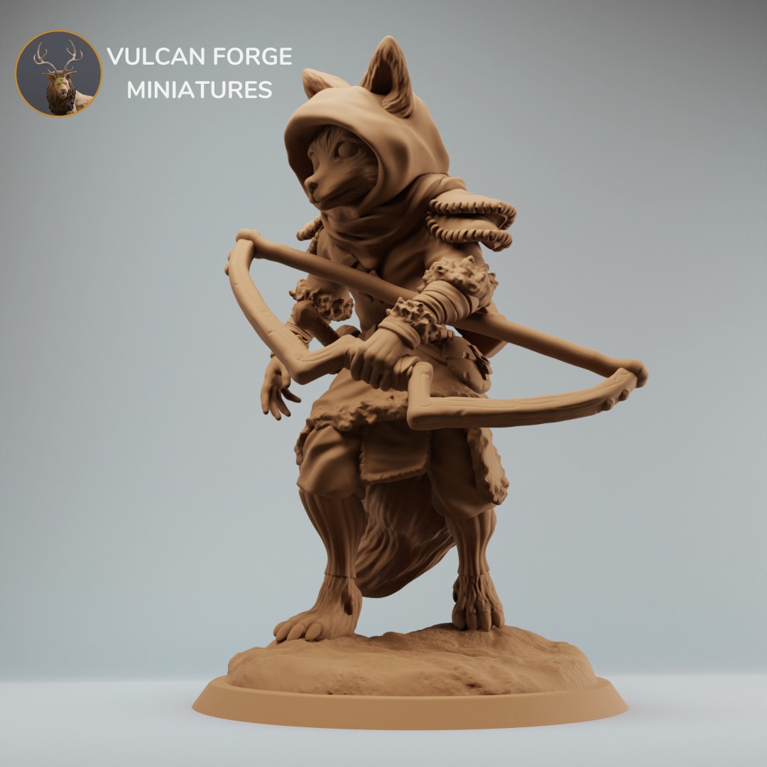 Fox scout or ranger set of 4 miniatures  pre supported 3D print model_4