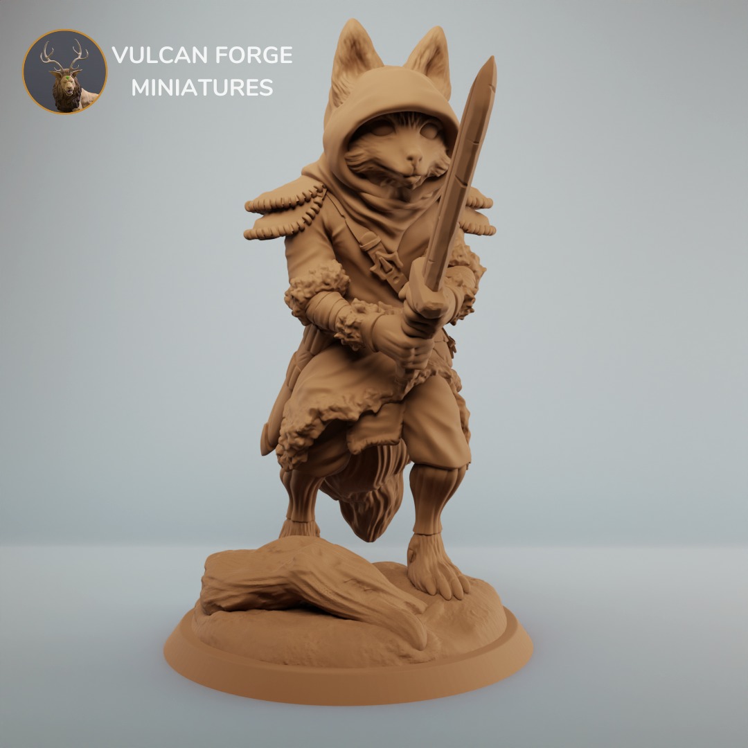 Fox scout or ranger set of 4 miniatures  pre supported 3D print model_2
