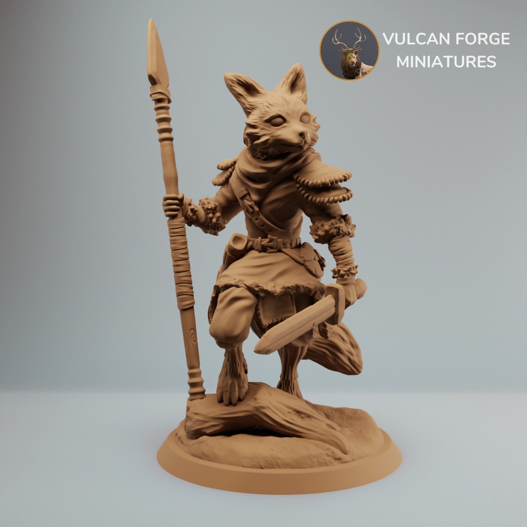 Fox scout or ranger set of 4 miniatures  pre supported 3D print model_3